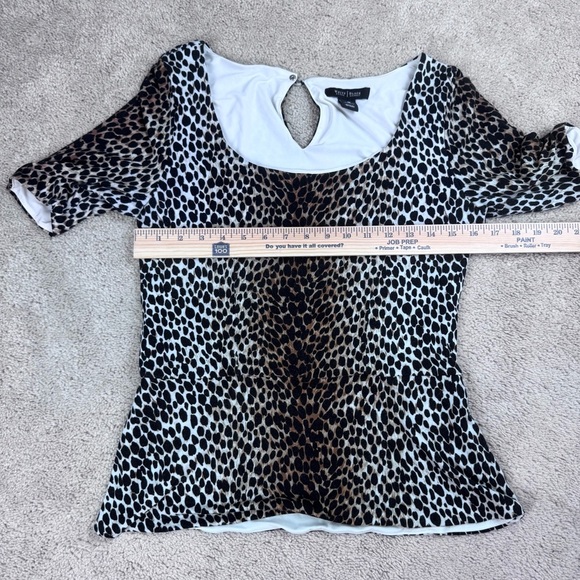 WHBM White House Black Market Knit Peplum Top Blouse Size Medium - Picture 7 of 10